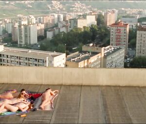 Nude scene with actresses Crista Alfaiate naked, Joana de Verona naked and othe sexy girls - Arabian Nights (2015)