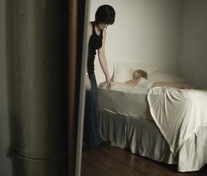 Lesbian scene Whitney Able, Alexandra Breckenridge - Dark (2015)