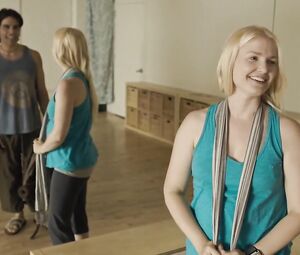 Lesbian scene Whitney Able, Alexandra Breckenridge - Dark (2015)