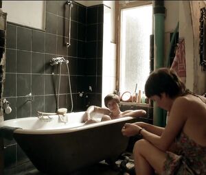 Naked scene with actresses Julia Koschitz, Lena Lauzemis nude - Unsichtbare Jahre(2015)