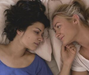 Lesbian celebs scene | Mandahla Rose, Julia Billington nude - All About E (2015)