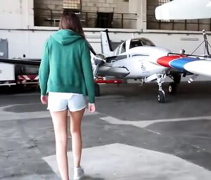 Naked Fly Girl - Model Topless in the air. Documentary