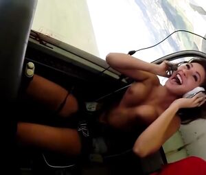 Naked Fly Girl - Model Topless in the air. Documentary