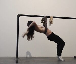 Naked on Stage Art Performance - Katiana Suspendid