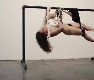 Naked on Stage Art Performance - Katiana Suspendid