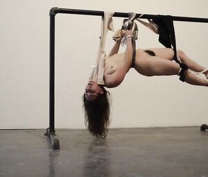 Naked on Stage Art Performance - Katiana Suspendid