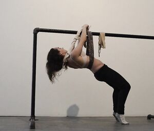 Naked on Stage Art Performance - Katiana Suspendid