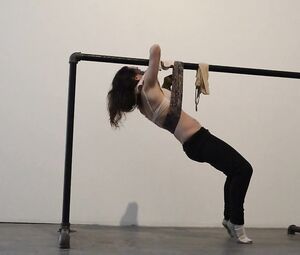 Naked on Stage Art Performance - Katiana Suspendid