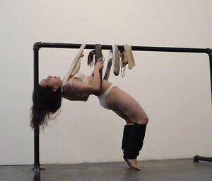 Naked on Stage Art Performance - Katiana Suspendid