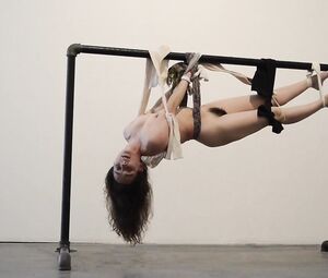 Naked on Stage Art Performance - Katiana Suspendid