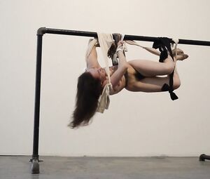 Naked on Stage Art Performance - Katiana Suspendid