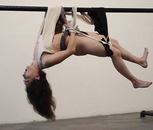 Naked on Stage Art Performance - Katiana Suspendid