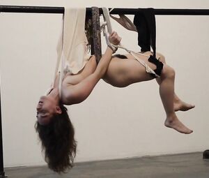 Naked on Stage Art Performance - Katiana Suspendid