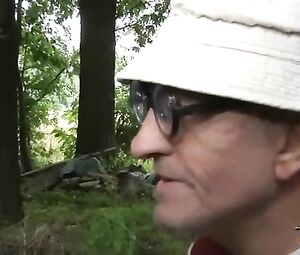 Dirty hobos fucking young girl in the forest