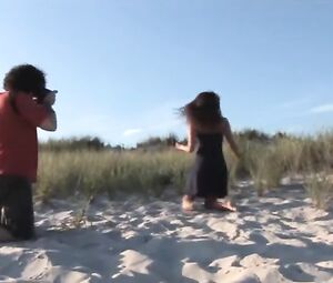 Naked On Stage Video Naked Public Photo Shoot - Hot Brunette Nude on Public Beach