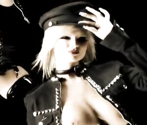Naked on Stage Blonde Russian Performs a Sexual Dance-striptease, in Black Lingerie.