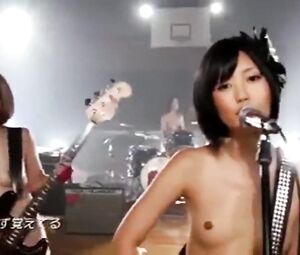 Naked on Stage Nude Japanese Female Rock Band's Performance