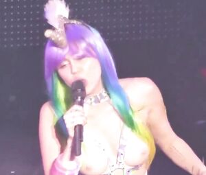 Miley Cyrus nude - Topless BDSM on Stage