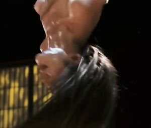 Naked on Stage - Japanese girl squirt in a rope (Nude BDSM performance)