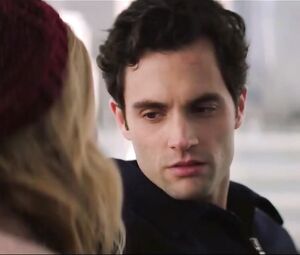 TV series You sex scenes of blonde girl Elizabeth Lail kissing and being humped