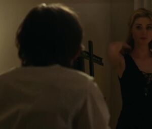 Elizabeth Debicki tries being fucked by as man cums she runs away in Widows (2018)