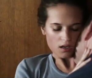 Swedish MILF Alicia Vikander came with man so she had to pay back via blowjob