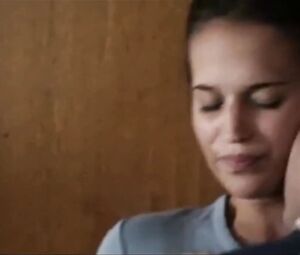 Swedish MILF Alicia Vikander came with man so she had to pay back via blowjob