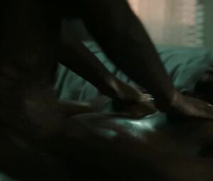 Petite Ebony MILF Naturi Naughton in explicit sex act in bedroom from Power TV series