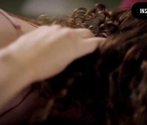 Threesome lesbian sex scene from Good Kisser of brunette and blonde tempting redhead