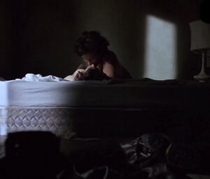 Inviting MILFs bang to orgasm on white bedsheets drama film in Bound (1996)