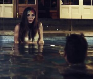 Ryan Bown kisses Clare McCann in pool and gives sex in bed in feature movie Benefited