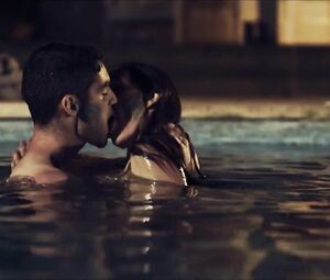 Ryan Bown kisses Clare McCann in pool and gives sex in bed in feature movie Benefited