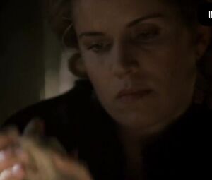 Mustachioed old guy provokes wife to kiss and touches teen's titties in DeadWood Season 1