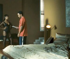 Lesbian and straight sex scene of Mulatto Kerry Washington from She Hate Me (2004)