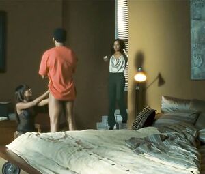 Lesbian and straight sex scene of Mulatto Kerry Washington from She Hate Me (2004)
