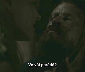 Katheryn Winnick from TV series Vikings gets on top of guy and rides him till she cums