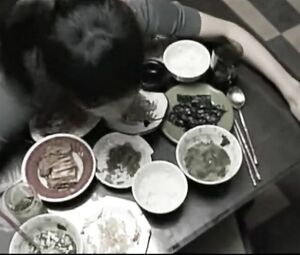 Hot oriental love satisfies husband with dinner and snatch being bonked on the table