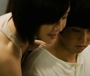 Asian piano teacher takes students hands and puts on small tits in Korean feature movie