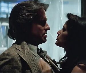 Demi Moore nude does dirty things with Michael Douglas in feature film Disclosure (1994)
