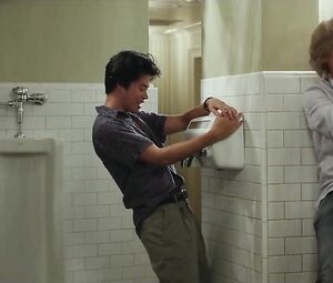 Explicit scene in the striptease club from comedy film The Internship with pole-dances