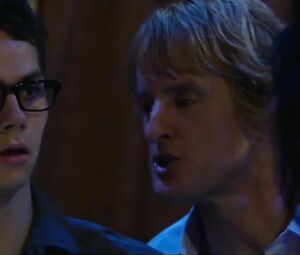 Explicit scene in the striptease club from comedy film The Internship with pole-dances