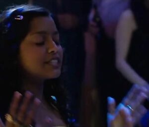 Explicit scene in the striptease club from comedy film The Internship with pole-dances