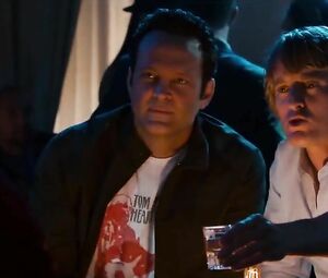 Explicit scene in the striptease club from comedy film The Internship with pole-dances