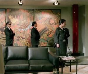 Girl doesn't get murdered by hitman but drilled in bed in retro film Crying Freeman (1995)