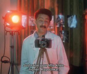 Womanizer has sex with gorgeous goddess in Russian film Small Giant of Big Sex (1993)