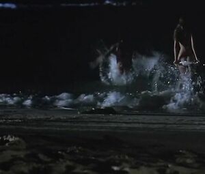 Kelly Brook flirts with the brutal young man and has hard sex in Survival Island