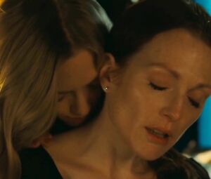 Lovelace is carnal with co-star Amanda Seyfried who makes it in the nude in Chloe (2009)