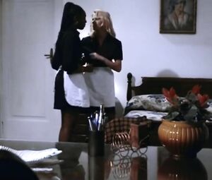 White and black maids fall in love with mistress and go having a threesome with her