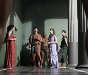 Jessica Grace Smith looks too hot being double penetrated in Spartacus group sex scene