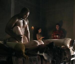 Jessica Grace Smith looks too hot being double penetrated in Spartacus group sex scene